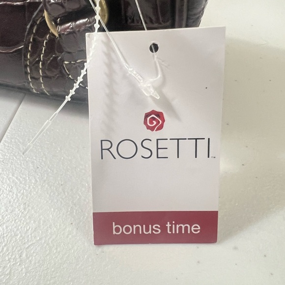 Rosetti Bonus Time Dark Brown Croc-Embossed handbag purse New - Picture 10 of 16
